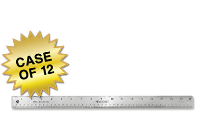 Westcott 18’’ Stainless Steel Office Ruler With Non Slip Cork Base (10417) - World’s Favorite Scissors