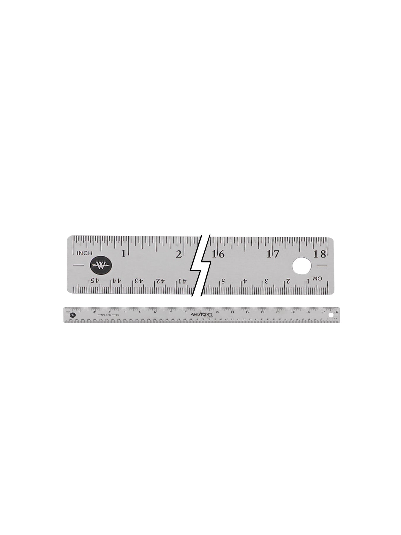 Westcott 18’’ Stainless Steel Office Ruler With Non Slip Cork Base (10417) - World’s Favorite Scissors