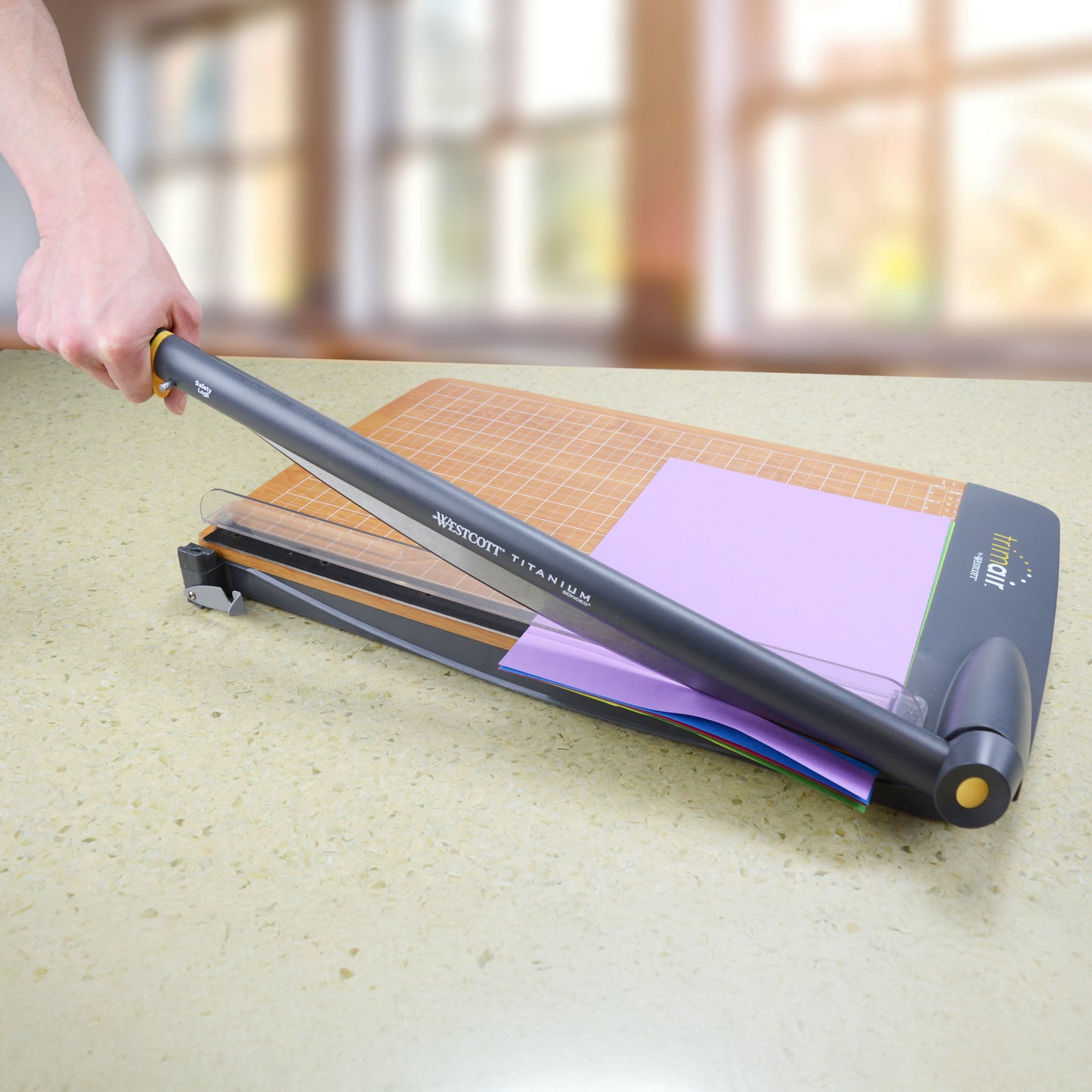 Westcott 18’’ Trimair Guillotine Trimmer Wood Base - World’s Favorite Scissors