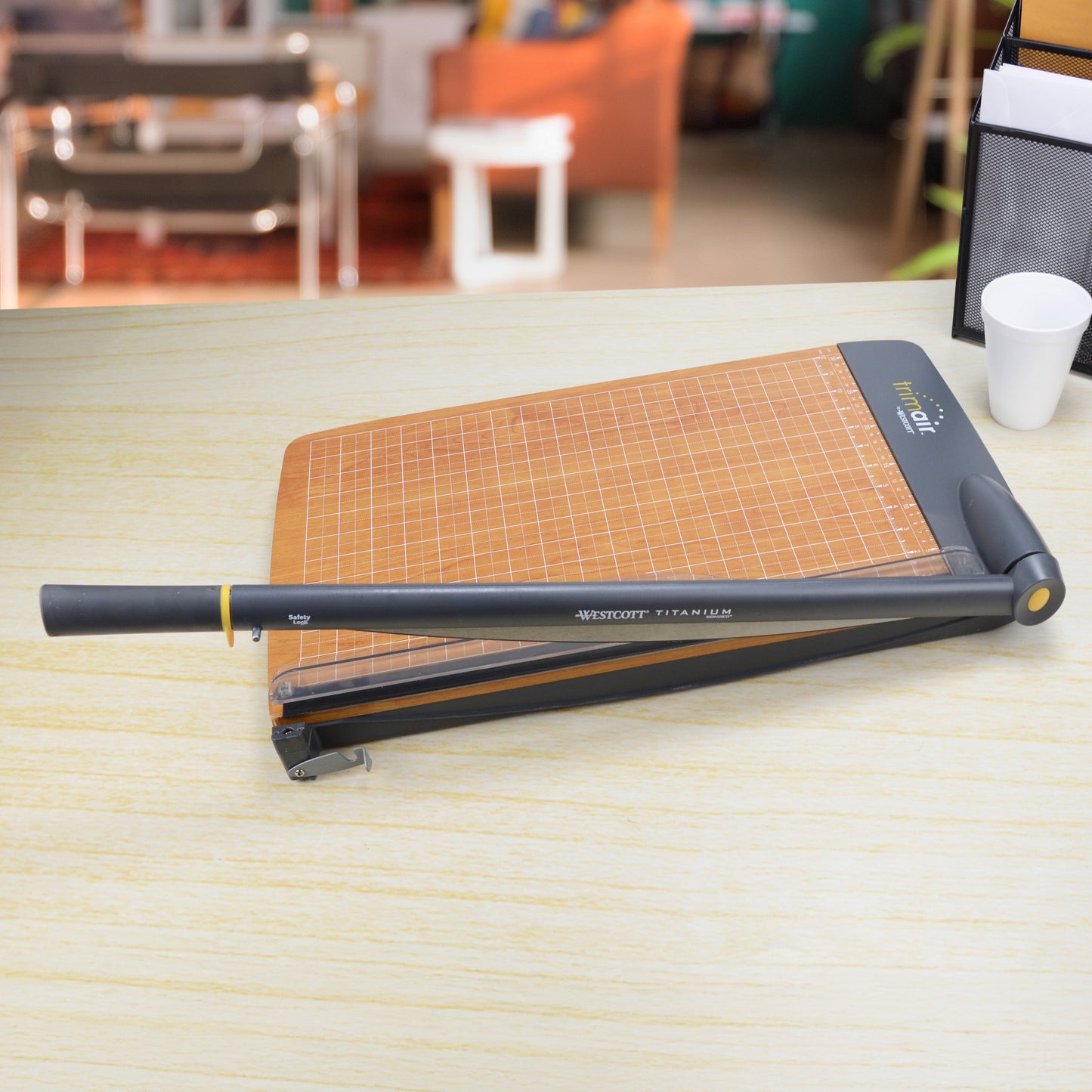 Westcott 18’’ Trimair Guillotine Trimmer Wood Base - World’s Favorite Scissors