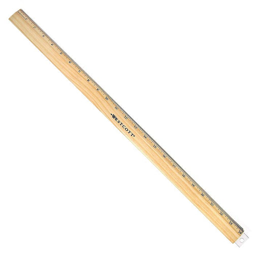 Westcott 24’’ Wood Ruler With Hang Tab and Single Metal Edge (10384)