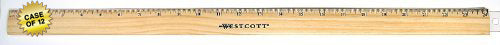 Westcott 24’’ Wood Ruler With Hang Tab and Single Metal Edge (10384) - 144