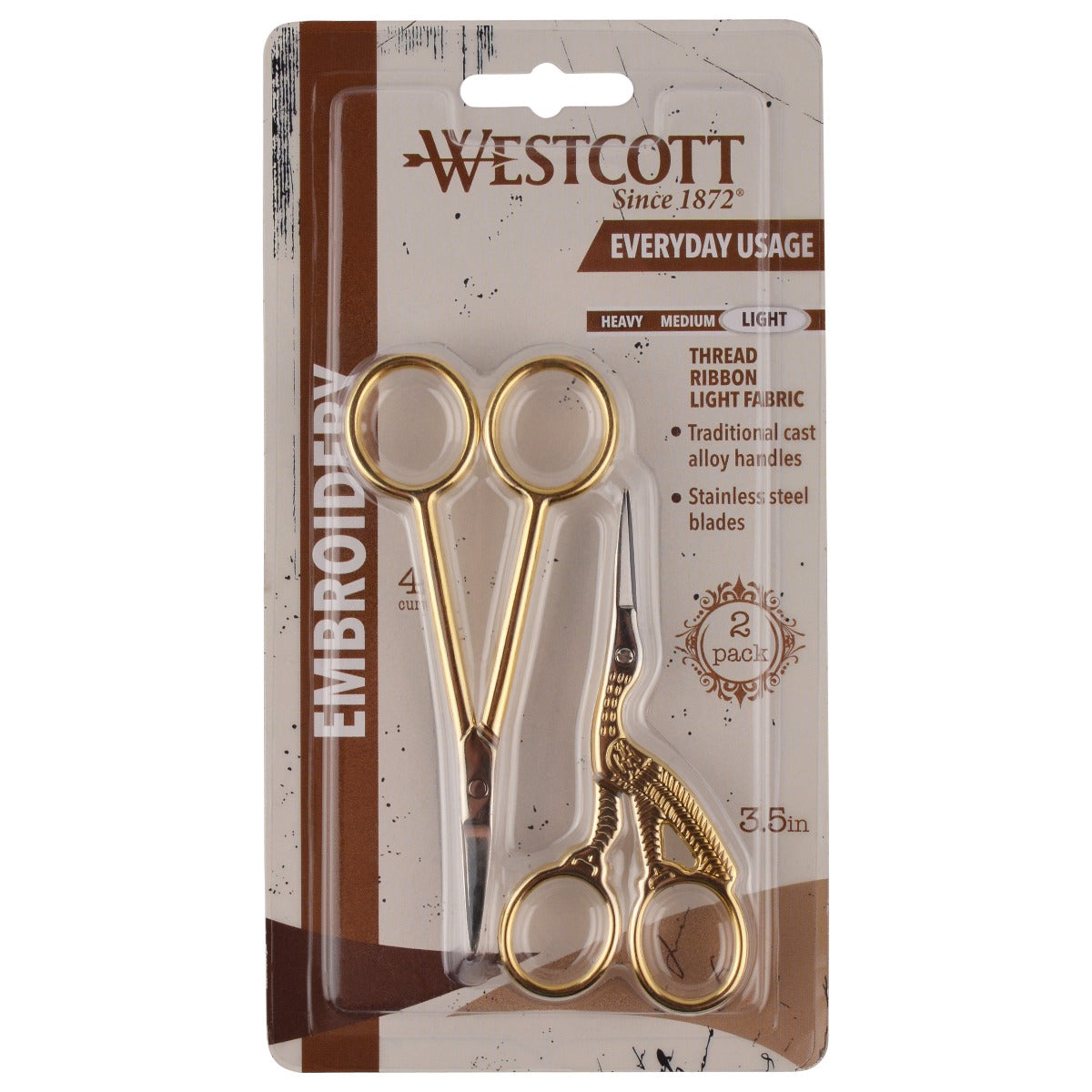 Westcott 2pk Embroidery Gold Scissor Set