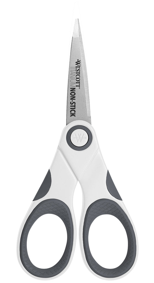 Westcott 4’’ Titanium Bonded Non Stick Straight Scissor White (15132)