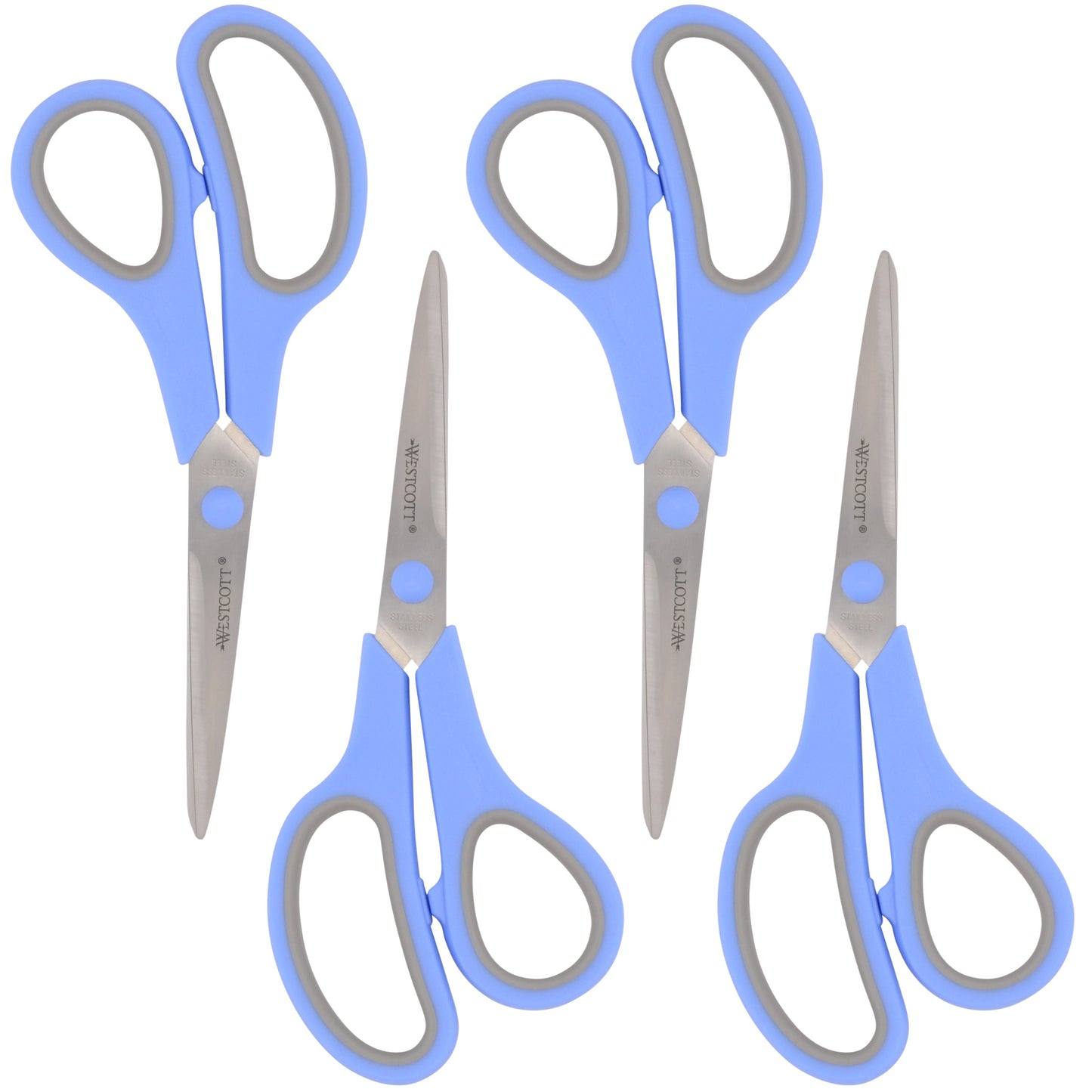 Westcott 40pc Sidekick 8’’ All Purpose Scissors with Soft Handle 4pk (68066-Parent) - World’s Favorite