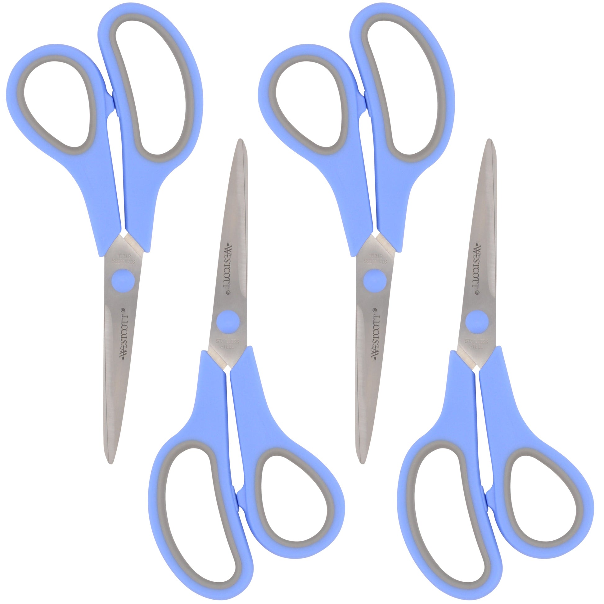 Westcott 40pc Sidekick 8’’ All Purpose Scissors with Soft Handle 4pk (68066-Parent) - World’s Favorite