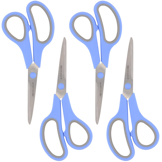 Westcott 40pc Sidekick 8’’ All Purpose Scissors with Soft Handle 4pk (68066-Parent) - World’s Favorite