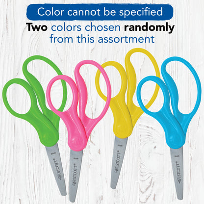 Westcott 5’’ Hard Handle Kids Scissors 2pk Pointed (13132) - World’s Favorite