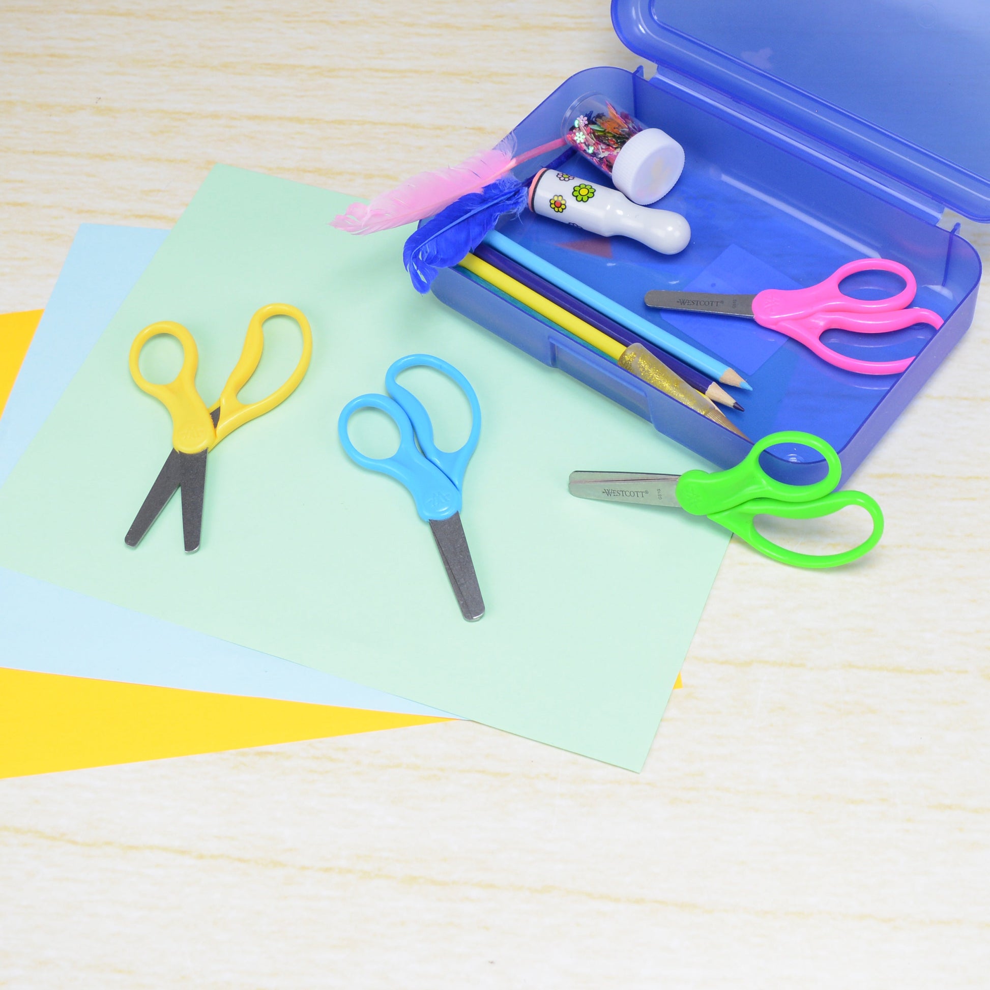 Westcott 5’’ Hard Handle Kids Scissors Blunt Assorted Colors (13130) - World’s Favorite