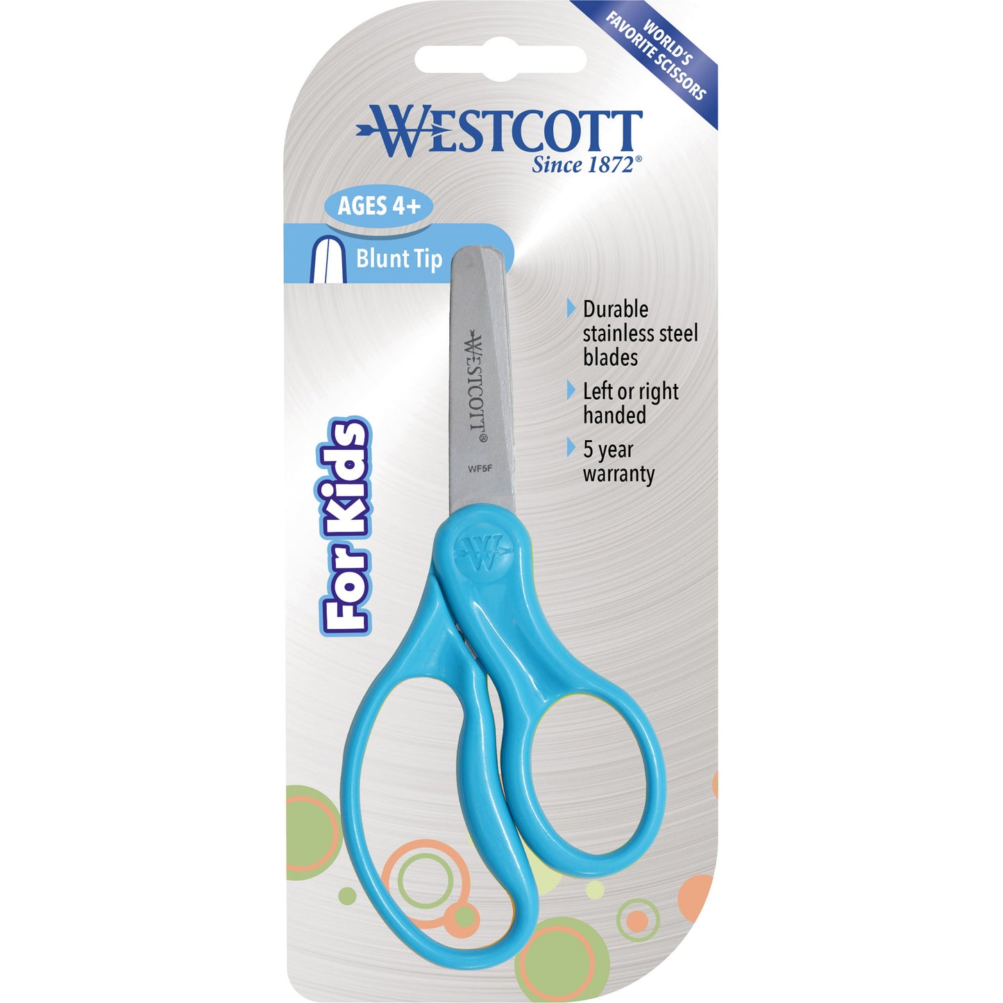 Westcott 5’’ Hard Handle Kids Scissors Blunt Assorted Colors (13130) - World’s Favorite