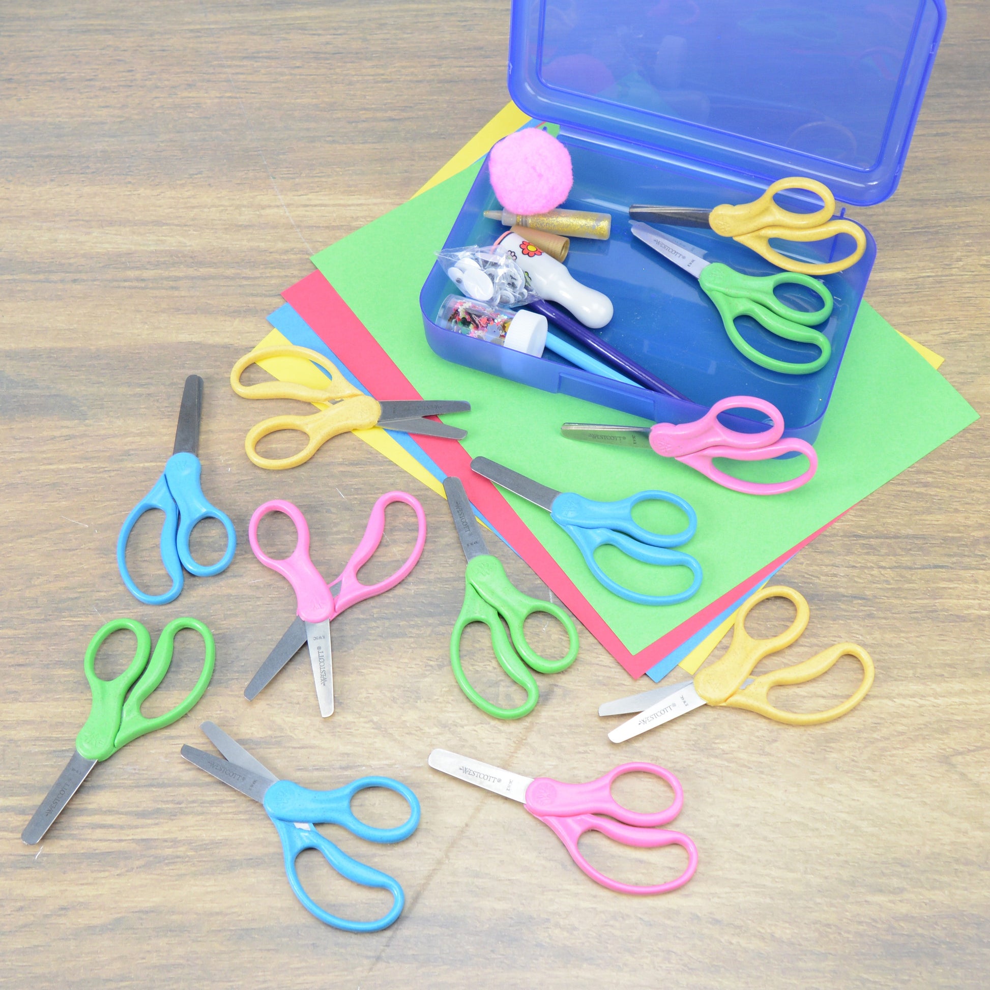 Westcott 5’’ KleenEarth Scissors 12-Pack for Kids Ages 4+ Recycled School and Craft Projects (00850-PARENT) - World’s
