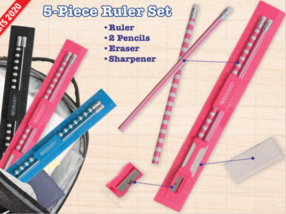 Westcott 5 Piece Ruler Set Assorted Colors (17601-PARENT) - World’s Favorite Scissors