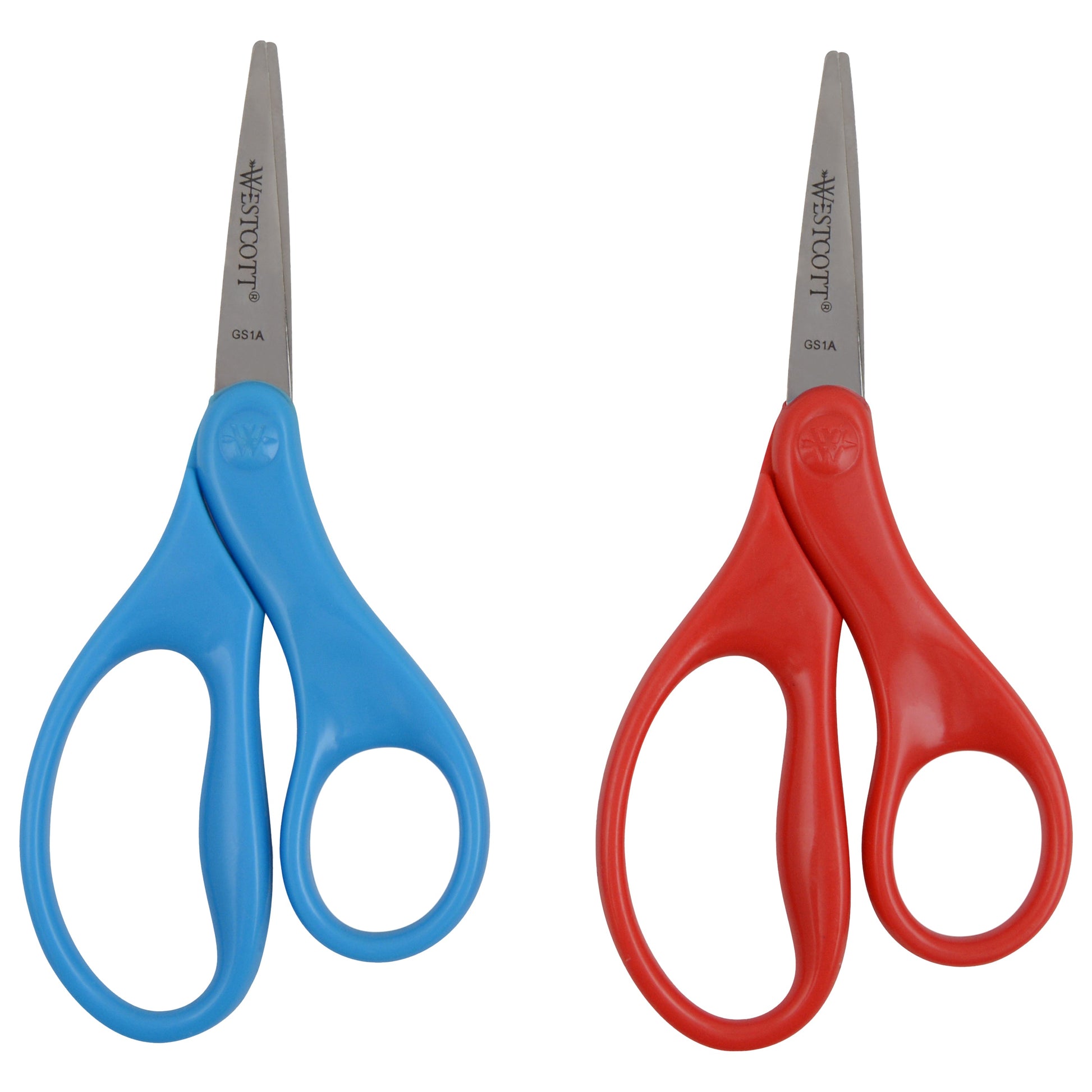 Westcott 5’’ Pointed-Tip Scissors for Kids Ages 6-8 - School or Crafting - Back to Supplies - Red Blue