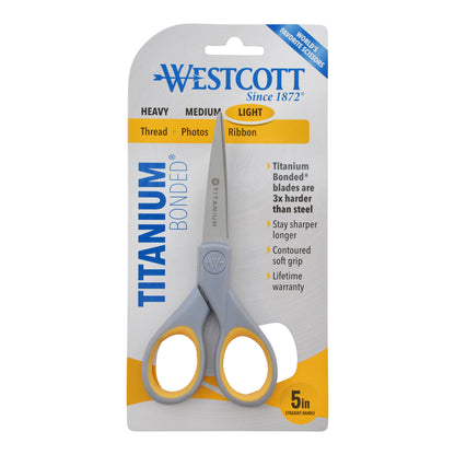 Westcott 5’’ Pointed Titanium Bonded Scissors With Soft Handle (13525)