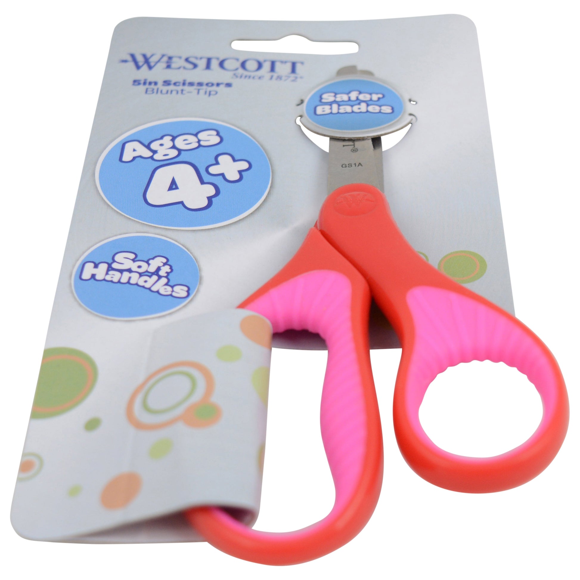 Westcott 5’’ Soft Handle Blunt-Tip Scissors for Kids Ages 4-7 - School or Crafting - Back to Supplies - Red/Pink