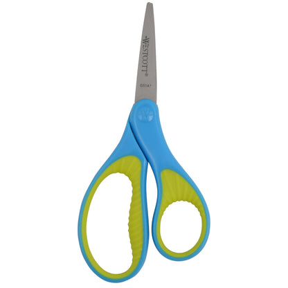 Westcott 5’’ Soft Handle Pointed-Tip Scissors for Kids Ages 6-8 - School or Crafting - Back to Supplies - Red/Pink