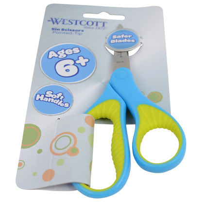 Westcott 5’’ Soft Handle Pointed-Tip Scissors for Kids Ages 6-8 - School or Crafting - Back to Supplies - Red/Pink