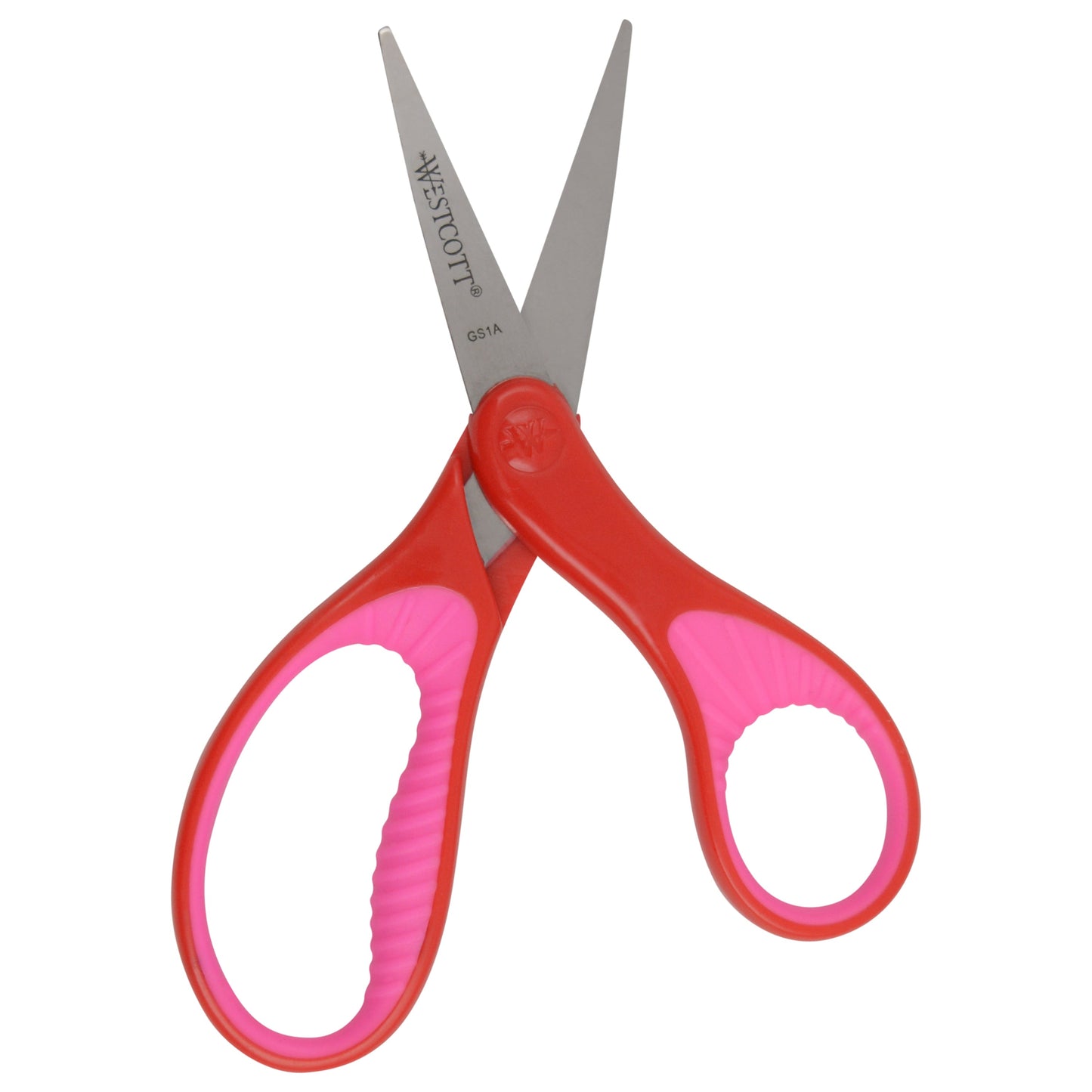 Westcott 5’’ Soft Handle Pointed-Tip Scissors for Kids Ages 6-8 - School or Crafting - Back to Supplies - Red/Pink