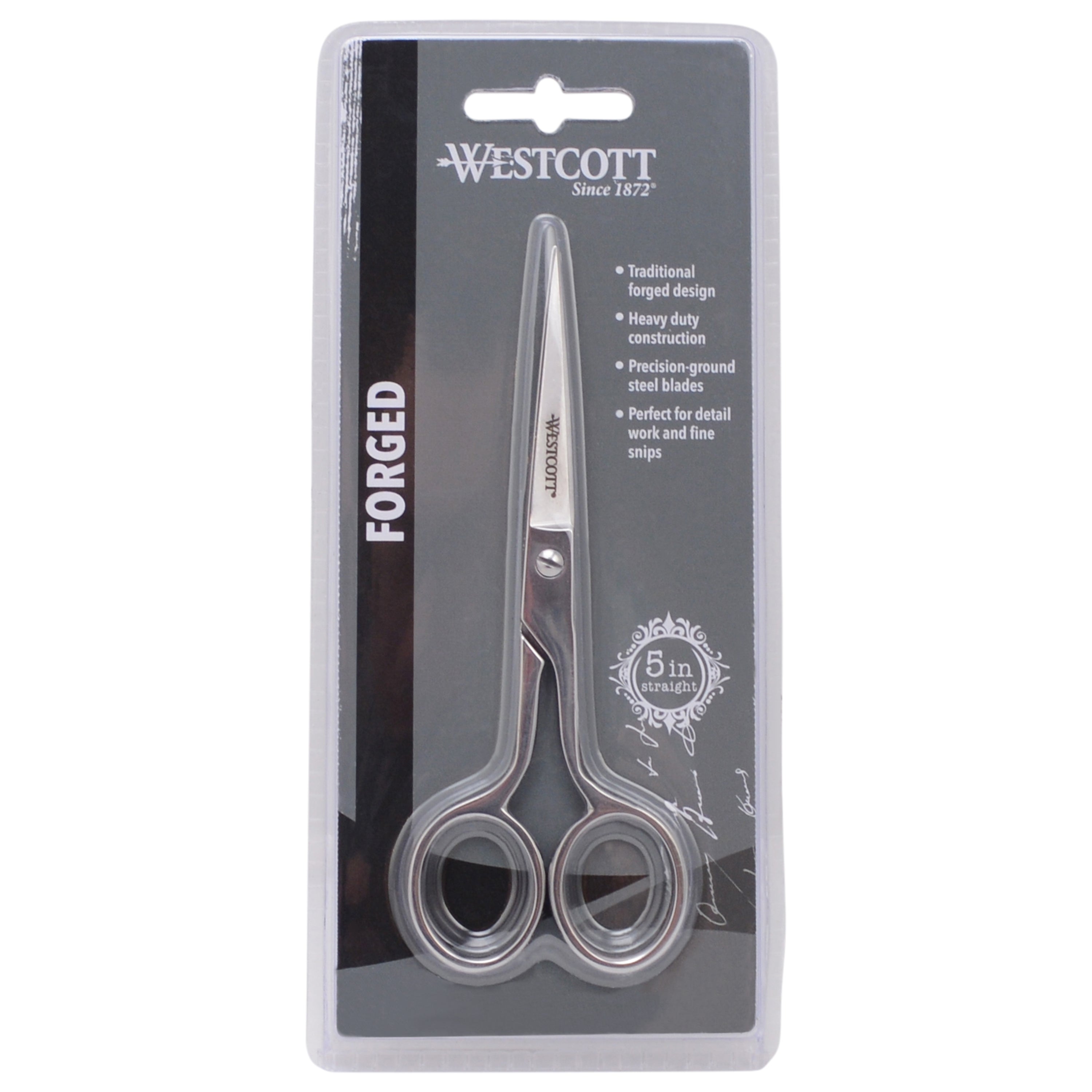 Westcott 5in Forged Fabric and Paper Scissors, Precision Scissors