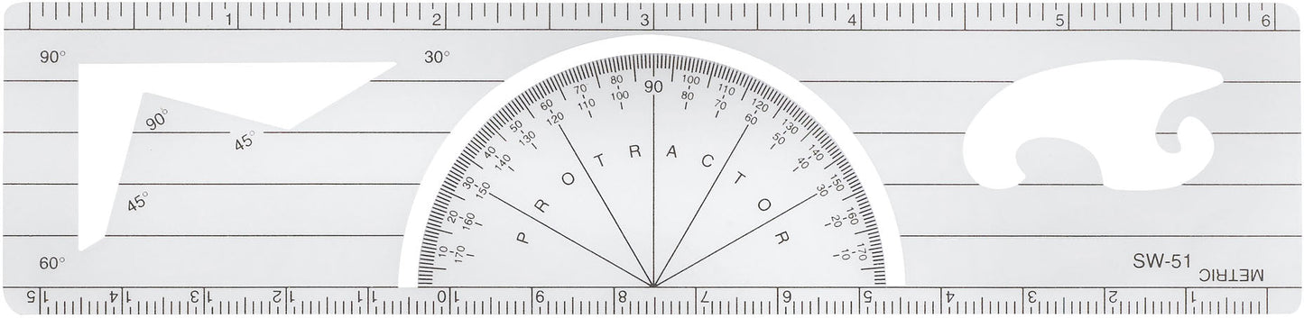 Westcott 6’’/15 cm Protractor Ruler (SW-51)