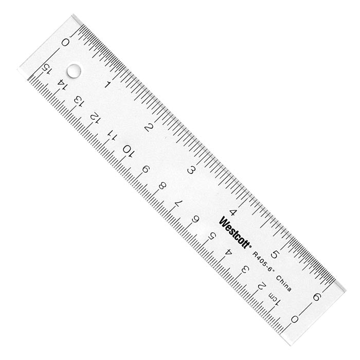 Westcott 6’’ Acrylic Ruler Clear (10561) - 12