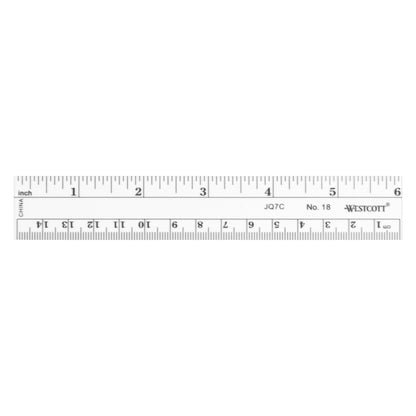 Westcott 6’’ Flexible Inch/Metric Ruler Bulk Packed (Box of 100) (18-BP) - World’s Favorite Scissors