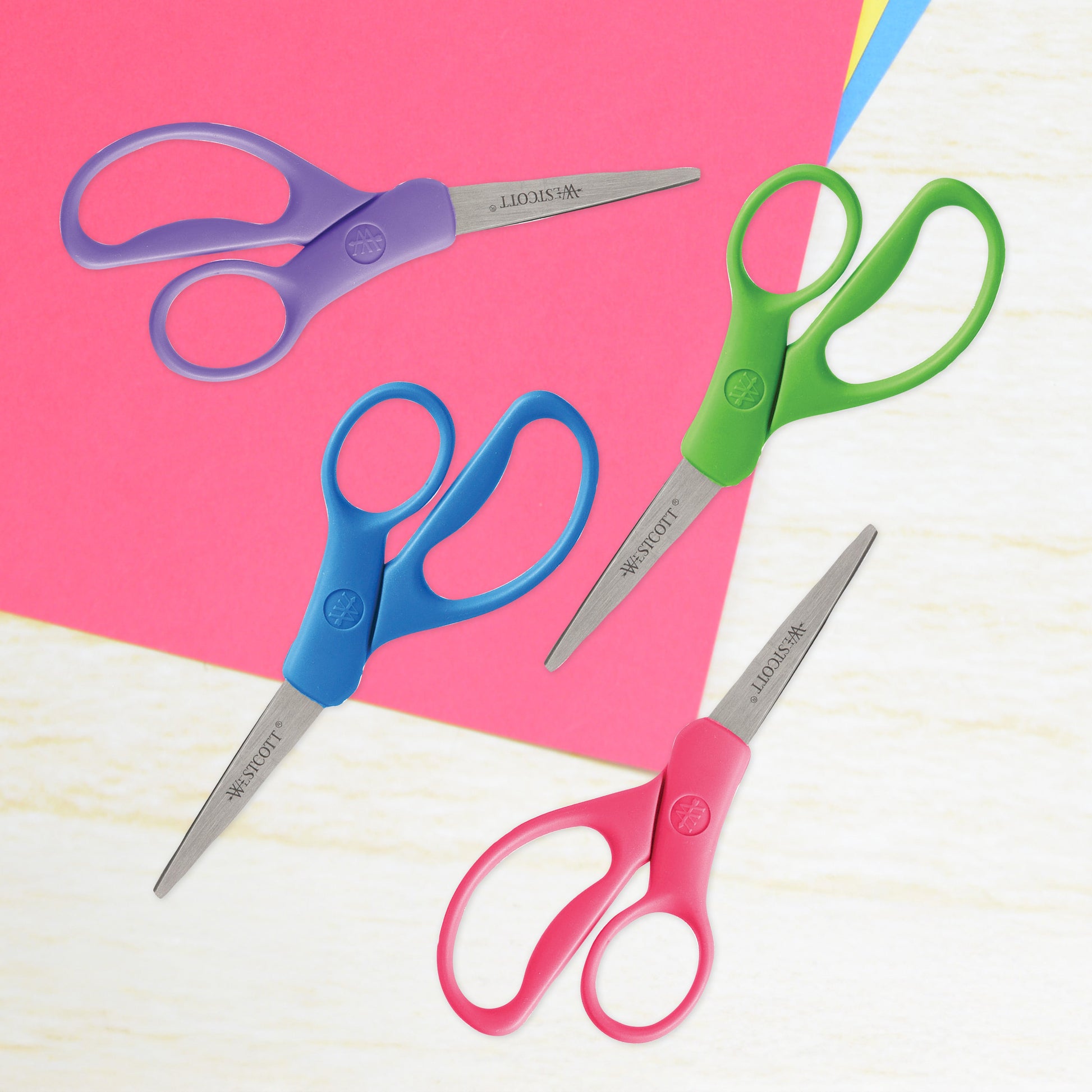 Westcott 6’’ Hard Handle Student Scissors With Anti-Microbial Protection Assorted Colors (14431) - World’s Favorite