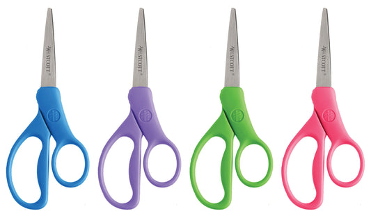 Westcott 6’’ Hard Handle Student Scissors With Anti-Microbial Protection Assorted Colors (14431)