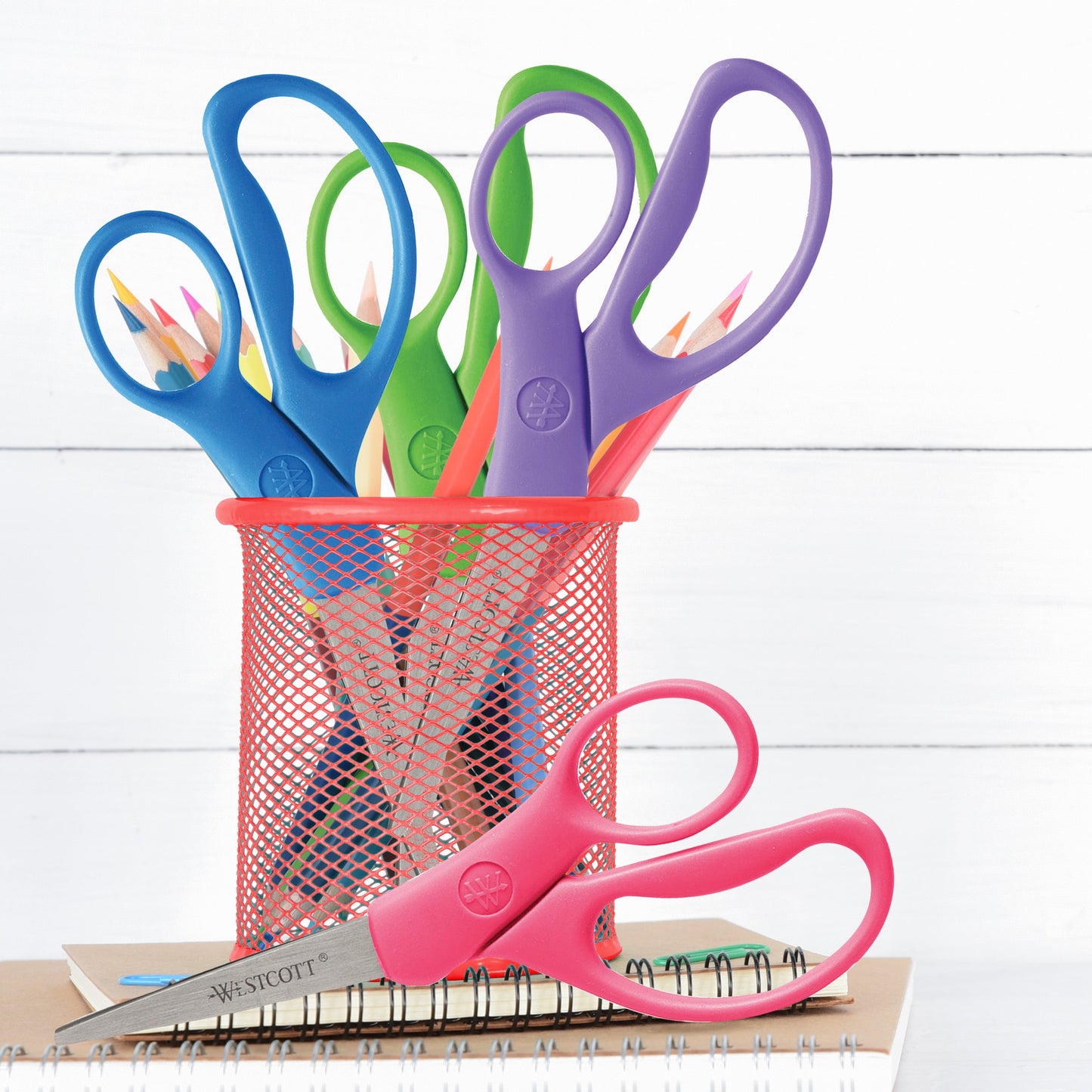Westcott 6’’ Hard Handle Student Scissors With Anti-Microbial Protection Assorted Colors (14431) - World’s Favorite