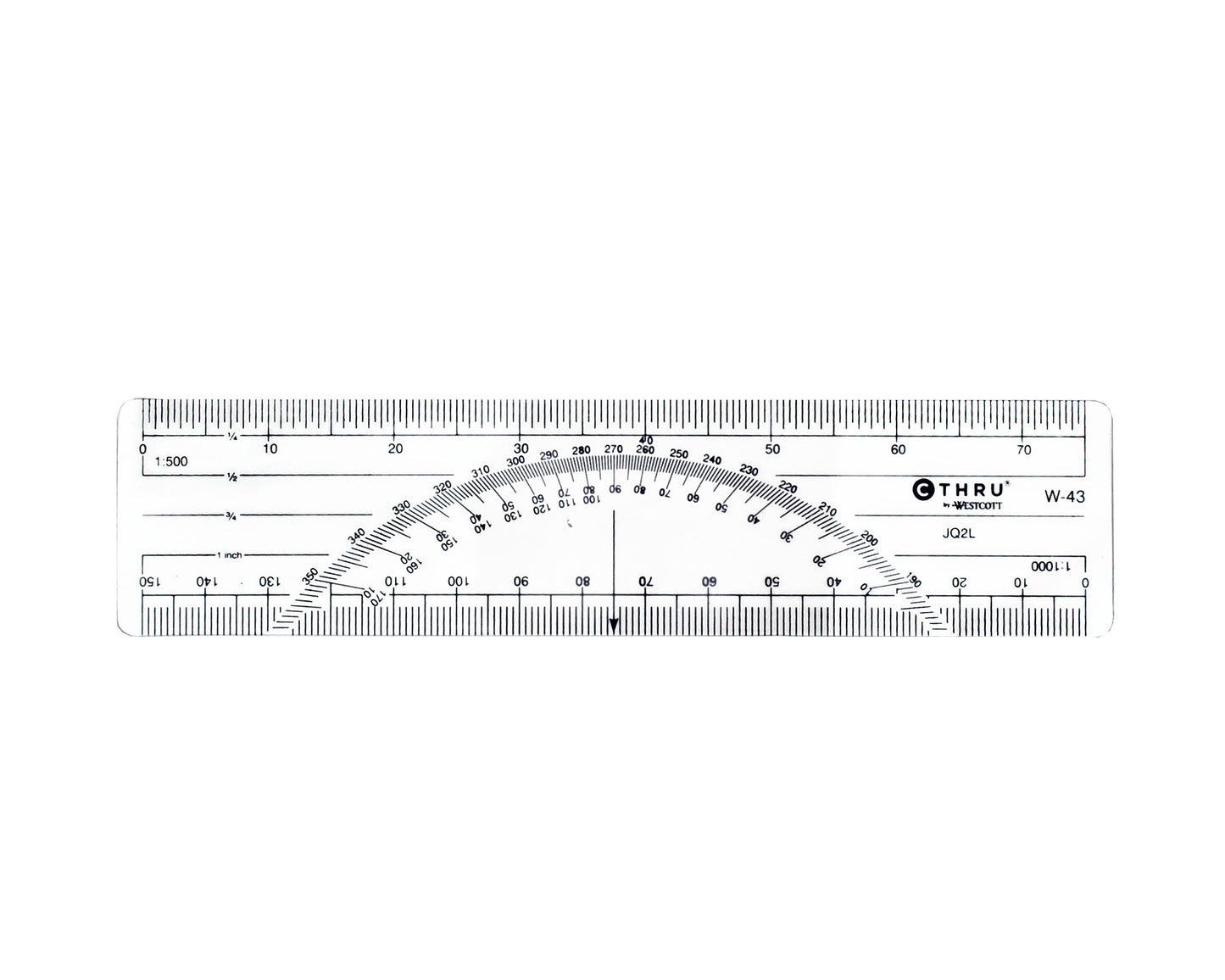 Westcott 6’’ Metric Protractor Ruler (W-43)