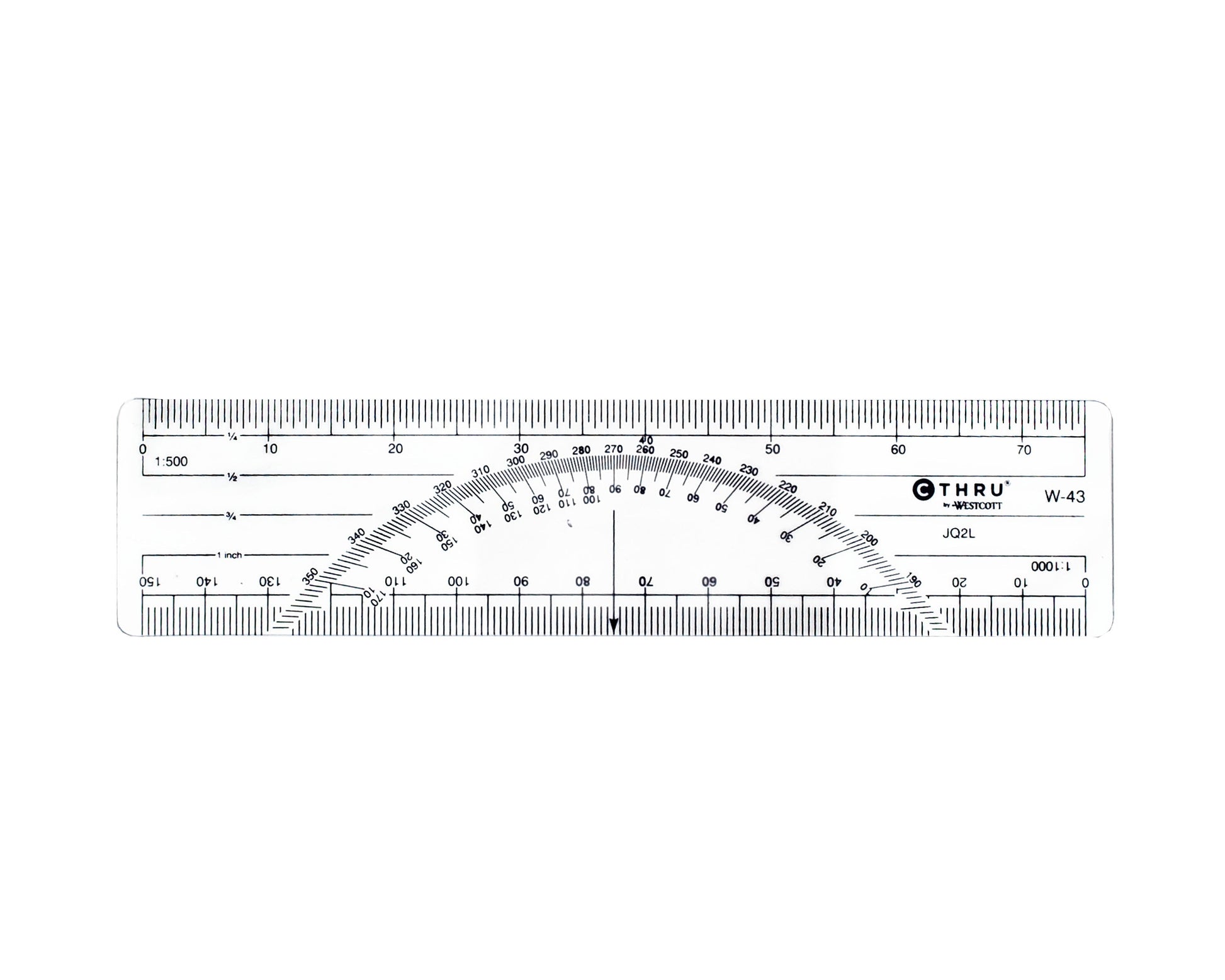 Protractor Ruler White Westcott 6