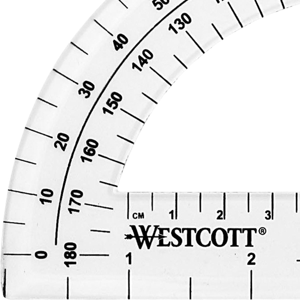 Westcott 6’’ Plastic 180 Degree Protractor Clear (11200)