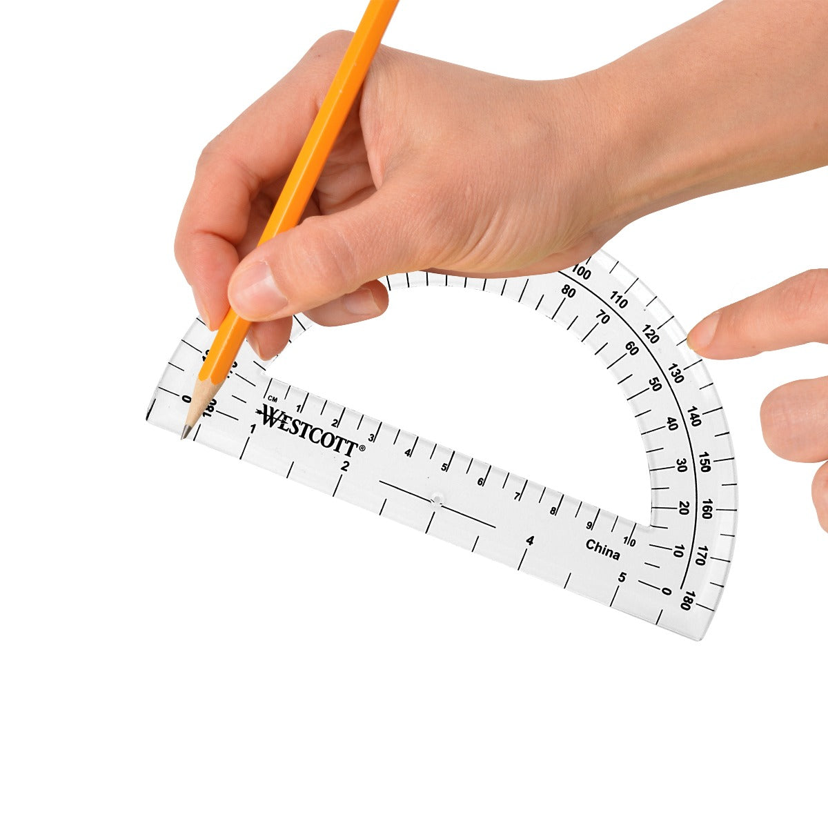 Westcott 6’’ Plastic 180 Degree Protractor Clear (11200)