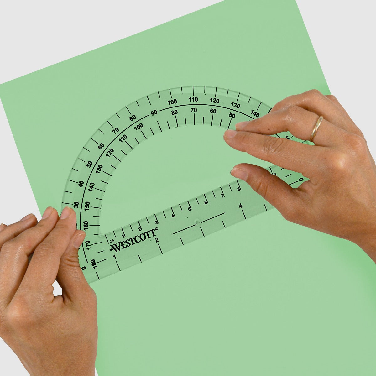 Westcott 6’’ Plastic 180 Degree Protractor Clear (11200)