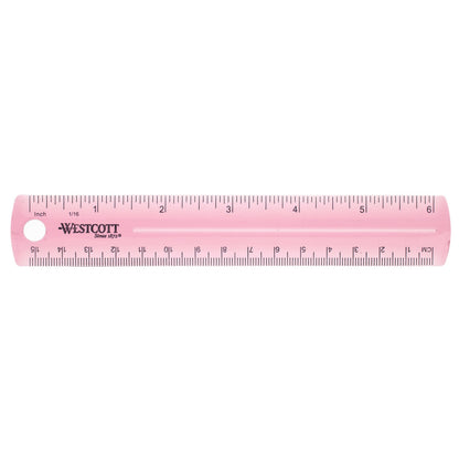 Westcott 6’’ Plastic Ruler Assorted Colors (00412) - World’s Favorite Scissors