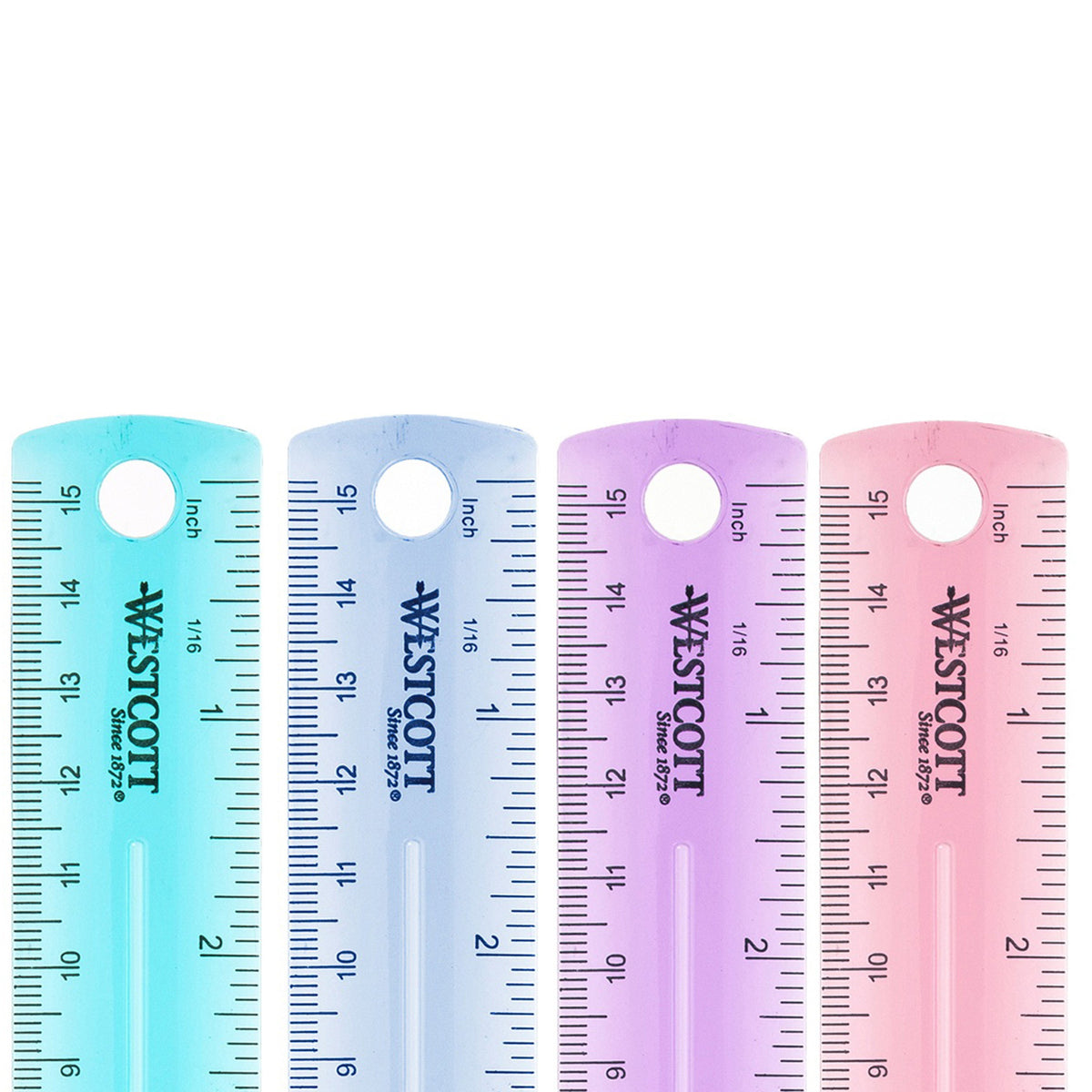 Westcott 6’’ Plastic Ruler Assorted Colors (00412) - World’s Favorite Scissors