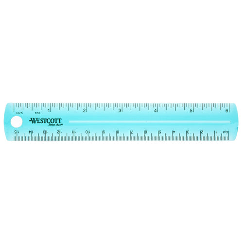 Westcott 6’’ Plastic Ruler Assorted Colors (00412) - World’s Favorite Scissors
