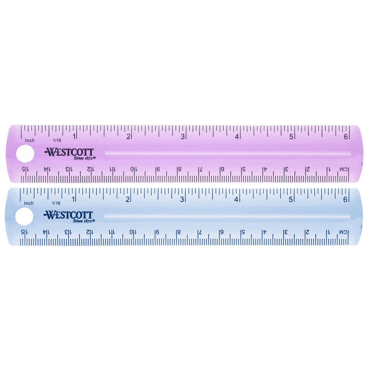 Westcott 6’’ Plastic Ruler Assorted Colors (2 pack) (00414) - World’s Favorite Scissors