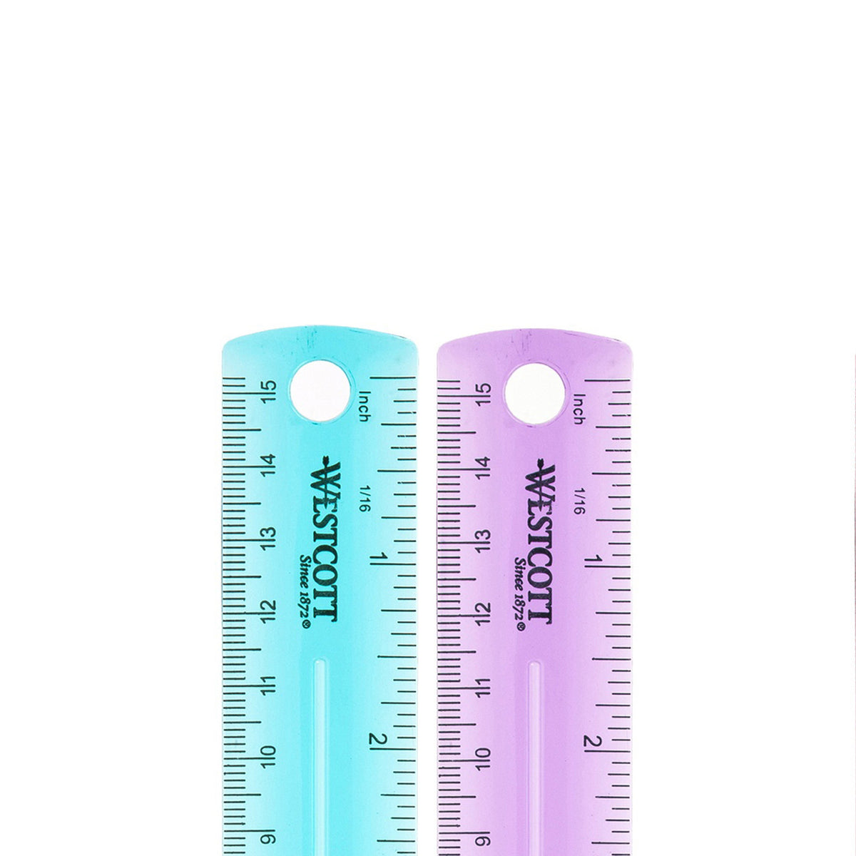 Westcott 6’’ Plastic Ruler Assorted Colors (2 pack) (00414) - World’s Favorite Scissors