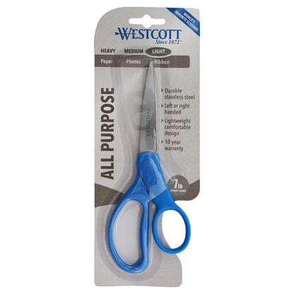 Westcott 7’’ All Purpose Preferred Stainless Steel Scissors Blue (43217)