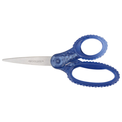 Westcott 7’’ GEM Crystal-Covered Student Scissors for Kids Aged 12+ - School Craft Home DIY Classroom - Blue
