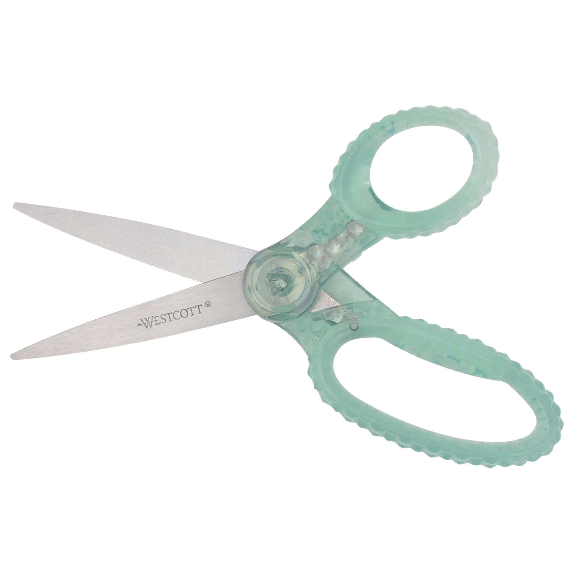 Westcott 7’’ GEM Crystal-Covered Student Scissors for Kids Aged 12+ - School Craft Home DIY Classroom - Green