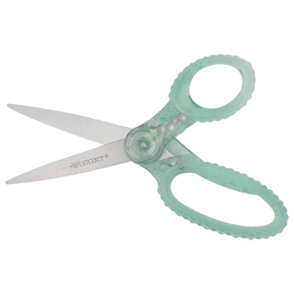 Westcott 7’’ GEM Crystal-Covered Student Scissors for Kids Aged 12+ - School Craft Home DIY Classroom - Green