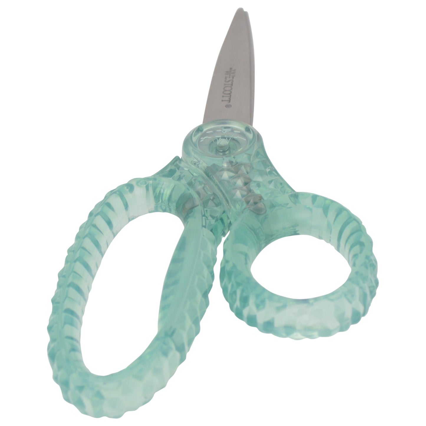 Westcott 7’’ GEM Crystal-Covered Student Scissors for Kids Aged 12+ - School Craft Home DIY Classroom - Green