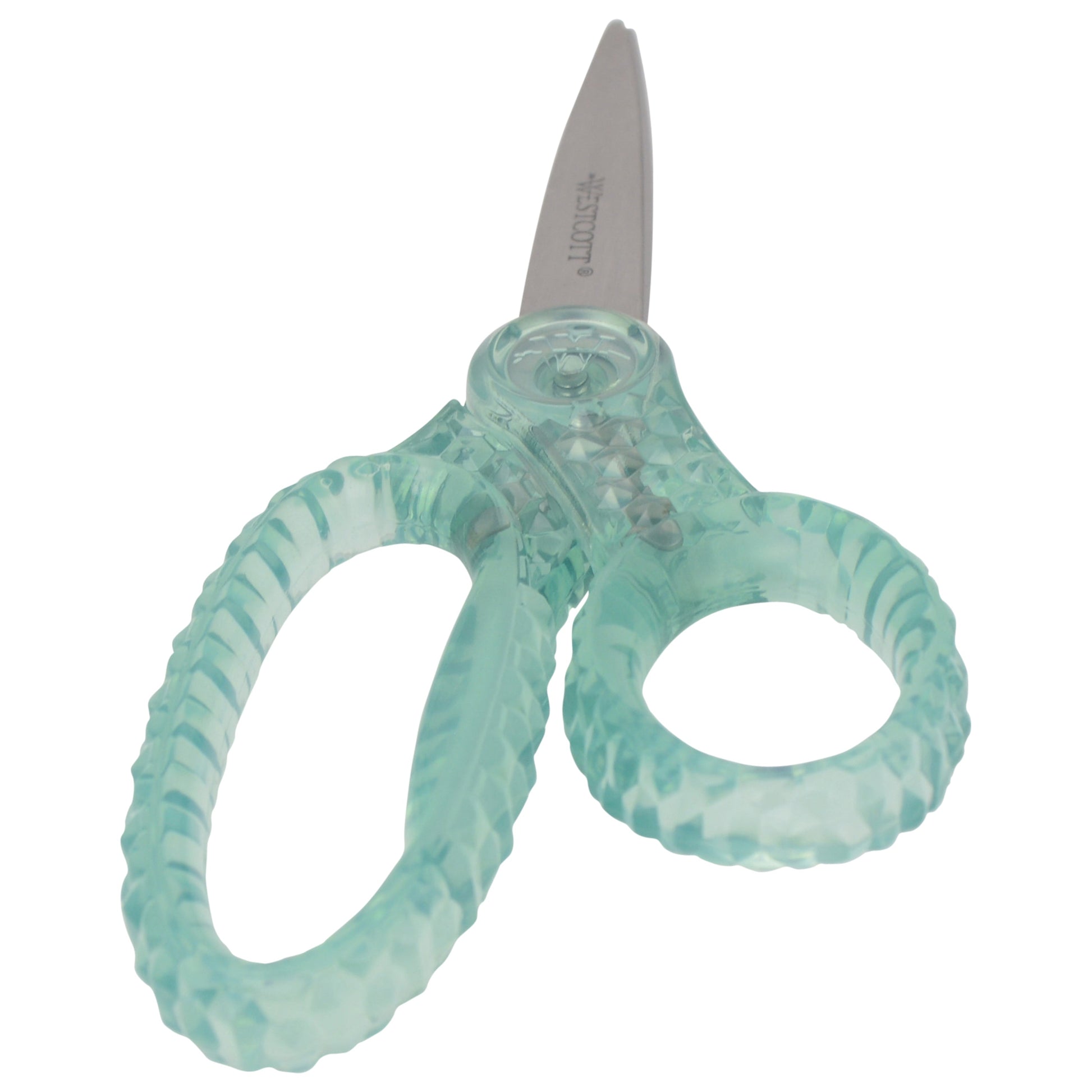 Westcott 7’’ GEM Crystal-Covered Student Scissors for Kids Aged 12+ - School Craft Home DIY Classroom - Green