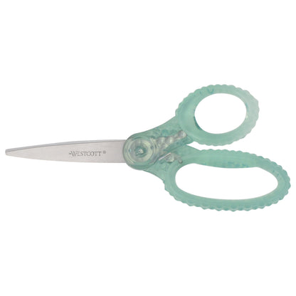 Westcott 7’’ GEM Crystal-Covered Student Scissors for Kids Aged 12+ - School Craft Home DIY Classroom - Green