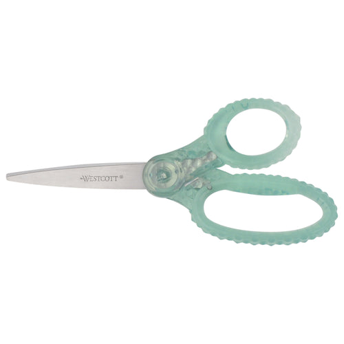 Westcott 7’’ GEM Crystal-Covered Student Scissors for Kids Aged 12+ - School Craft Home DIY Classroom - Green