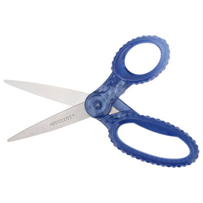 Westcott 7’’ GEM Crystal-Covered Student Scissors for Kids Aged 12+ - School Craft Home DIY Classroom - Blue