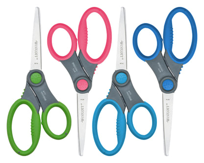 Westcott 7’’ Soft Handle Student Scissors with Anti-Microbial Protection Assorted Colors (14609)