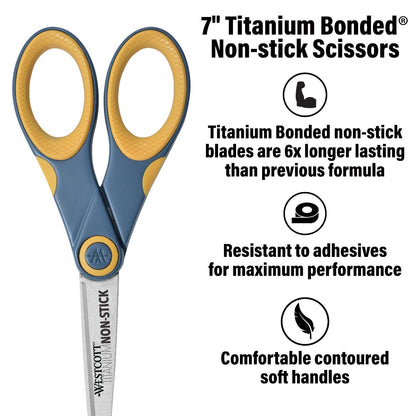 Westcott 7’’ Straight Titanium Bonded Non-Stick Scissors (14851)